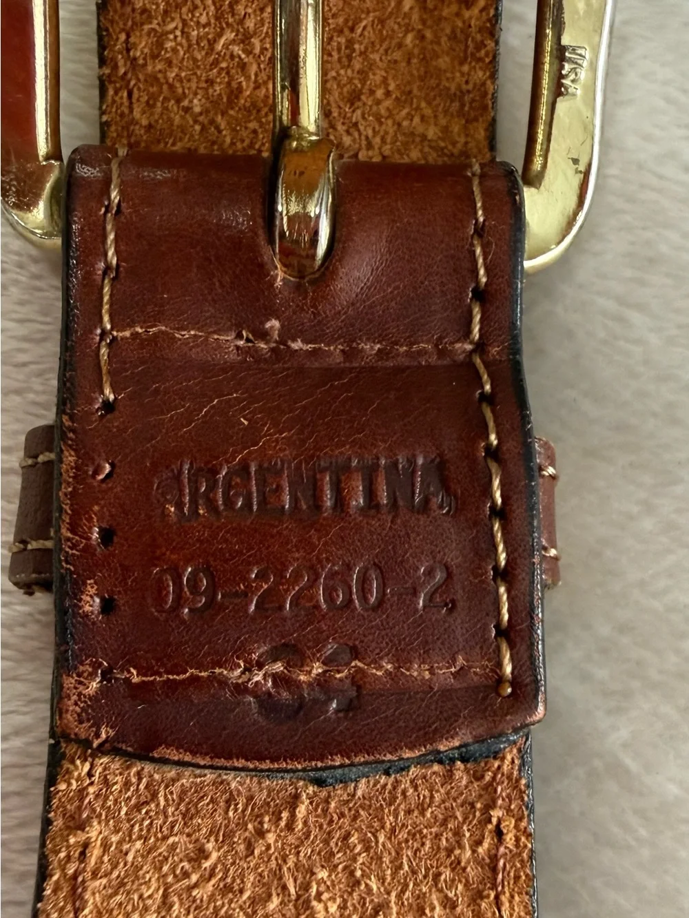 Vintage Genuine Leather Woven Men’s Belt Made in Argentina USA Buckle Size 34